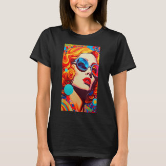 T-shirt Hippie Art rétro Pop-Art 60s les années 70 coloré 