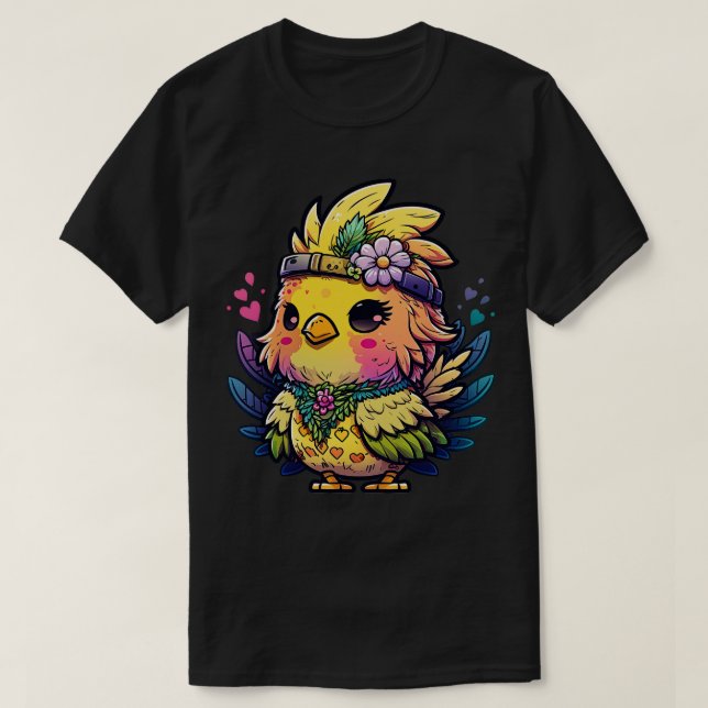 T-shirt Hippie au poulet 1 (Design devant)