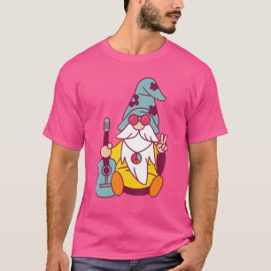 T-shirt Hippie Bohème Gnome Avec Guitare Et Hippy Soul
