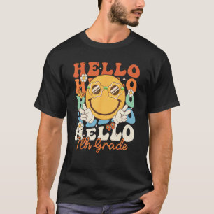 T-shirt Hippie Bonjour 7e année Retro Super Retour à l'éco