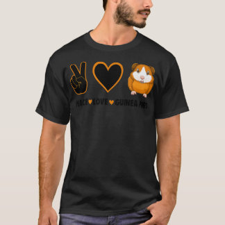 T-shirt Hippie Cavy Lover Guinea Pig Owner Peace, Love, Gu