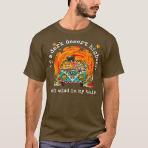 T-shirt Hippie Chat SUR UN DARK DESERT AUTOROUTE Vent cool