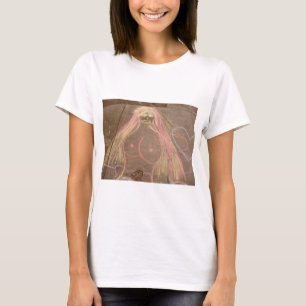T-shirt hippie dame déesse craie super dessin
