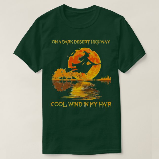 T-shirt Hippie Dark Desert Highway Witch (Design devant)