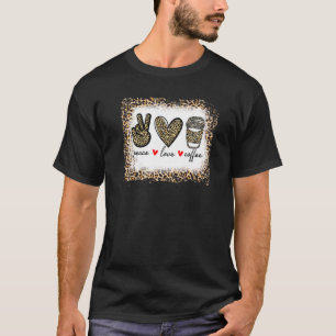 T-shirt Hippie de Bleached Leopard Peace Love Coffee