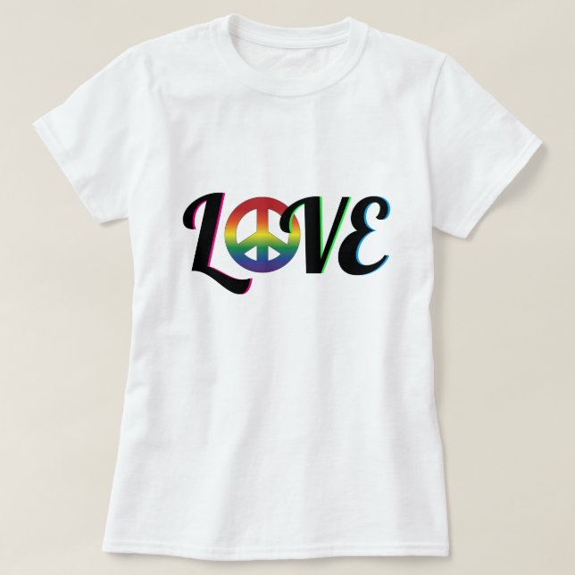 T-shirt Hippie de symbole d'amour et de paix rétro (Design devant)