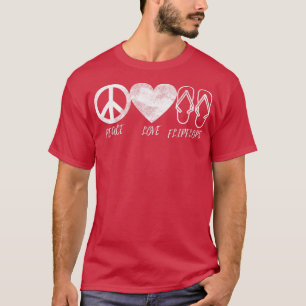 T-shirt Hippie Design Peace Love Flip Flops Plage Vibes Me