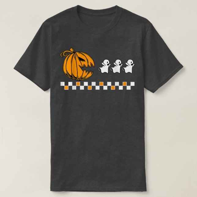 T-shirt Hippie Drôle Halloween Citrouille Manger Fantôme H (Design devant)