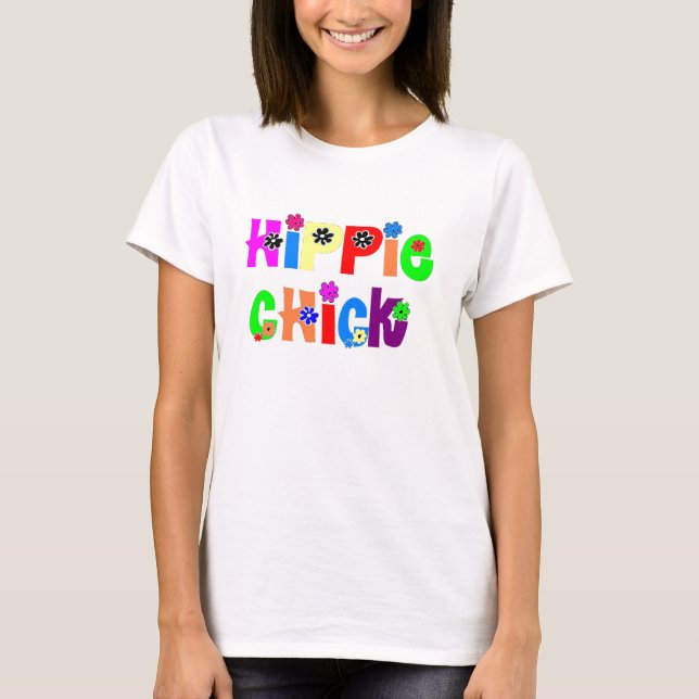 T-shirt hippie du poussin des femmes (Devant)