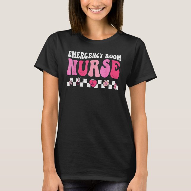 T-shirt Hippie Emergency Room Nurse Funny Valentines Day T (Devant)