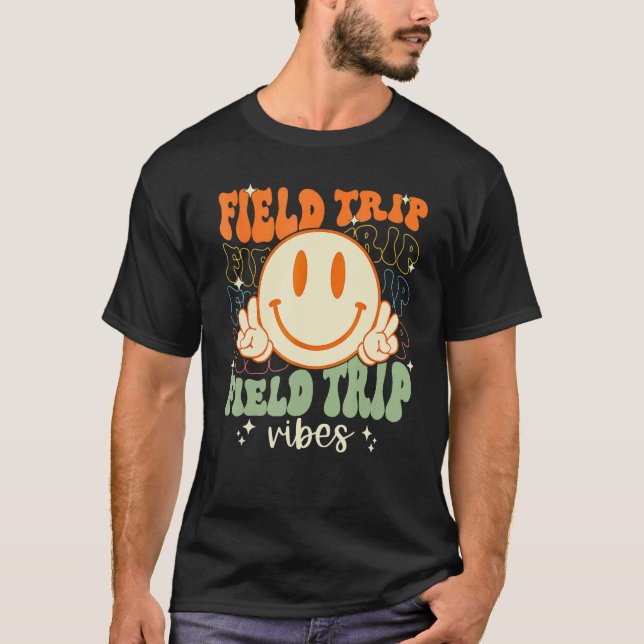 T-shirt Hippie Face Field Trip Vibes Retro Groovy Field Da (Devant)