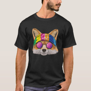 T-shirt Hippie Fox Aimer Paix Signal Les années 70 Hippie
