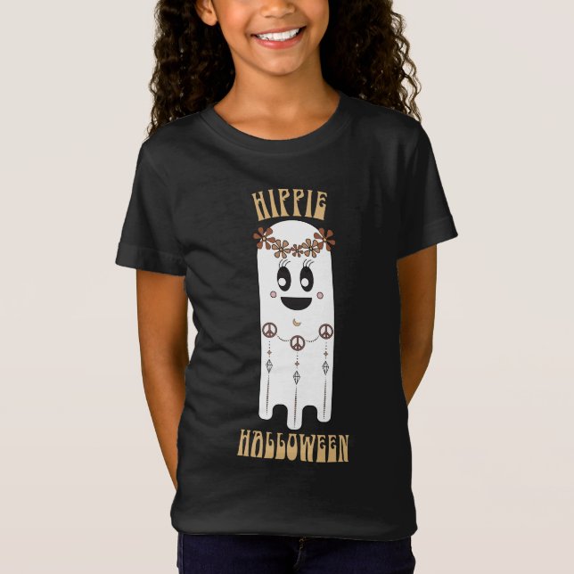 T-Shirt Hippie Halloween Ghost Kids (Devant)