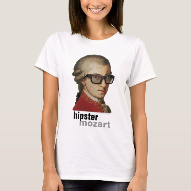 T-shirt Hippie heureux drôle Mozart pour les hommes ou des (Devant)