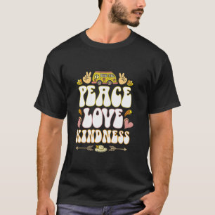 T-shirt Hippie Hippie Paix Amour Kindness Retro Costume H
