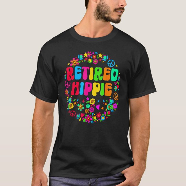 T-shirt Hippie Hippie retraitée Super (Devant)