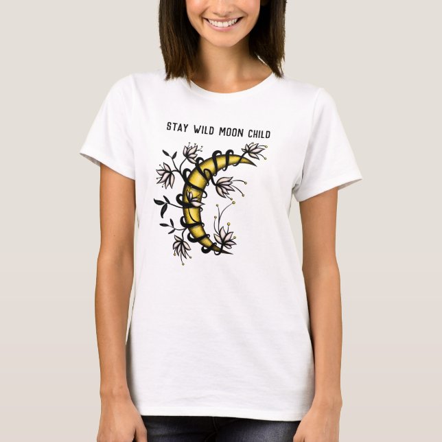 T-shirt Hippie Lune enfant : Tattoo Ink Art Boho (Devant)