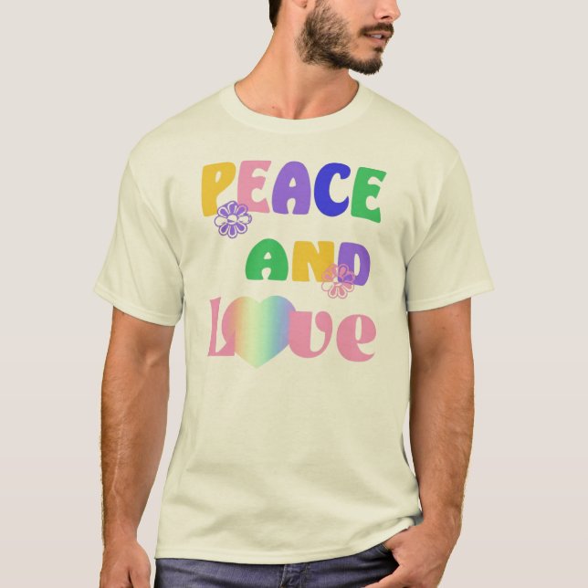 T-Shirt Hippie Paix et Amour (Devant)