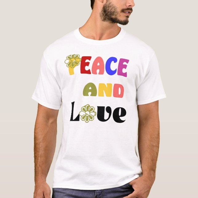 T-Shirt Hippie Paix et Amour (Devant)