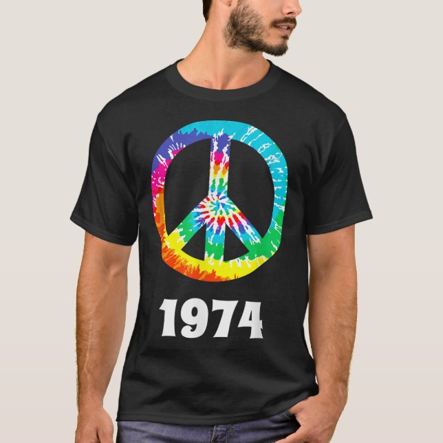 T-shirt Hippie Paix S 1974 Anniversaire De La Réunion (Devant)