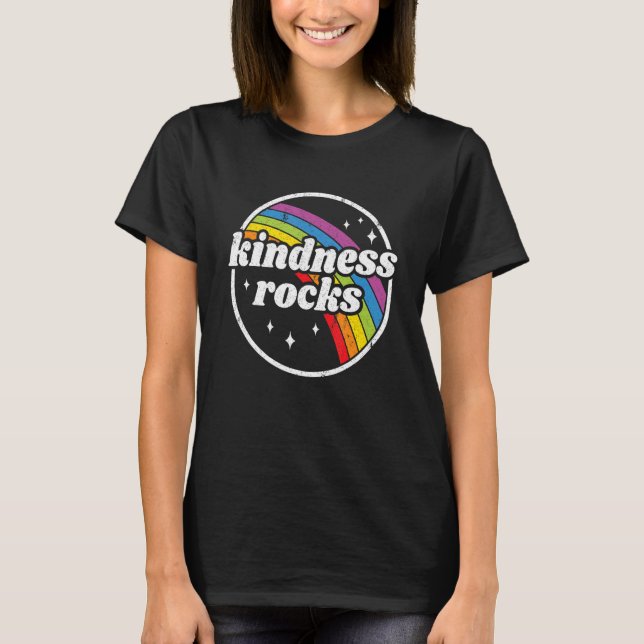 T-shirt Hippie Retro enseignant anti-harcèlement Rainbow K (Devant)