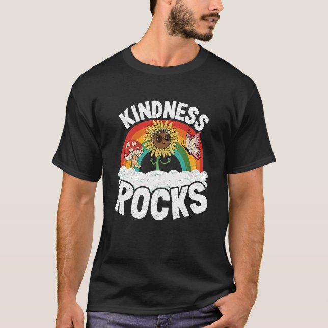 T-shirt Hippie Retro enseignant anti-harcèlement Rainbow K (Devant)