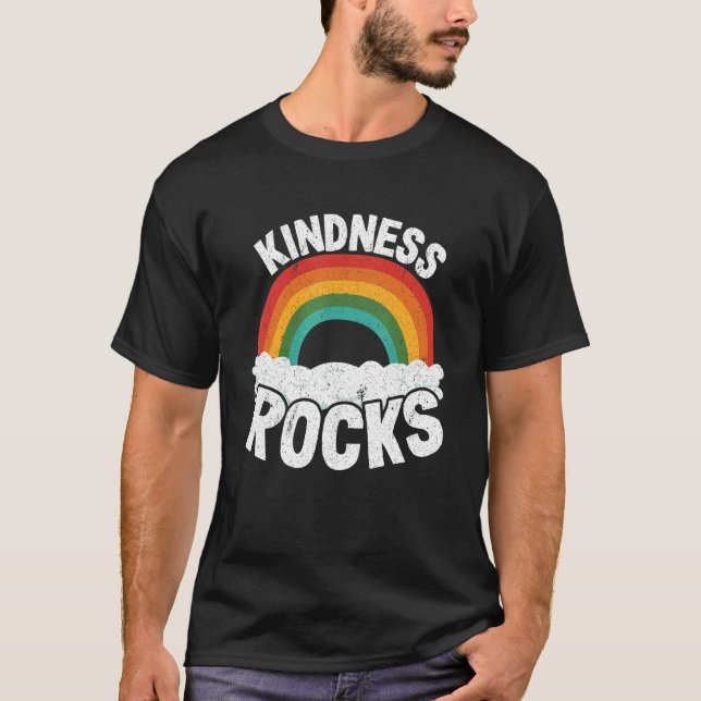 T-shirt Hippie Retro enseignant anti-harcèlement Rainbow K (Devant)