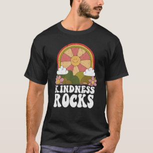 T-shirt Hippie Retro Enseignant Rainbow Kindness Rocks Ear
