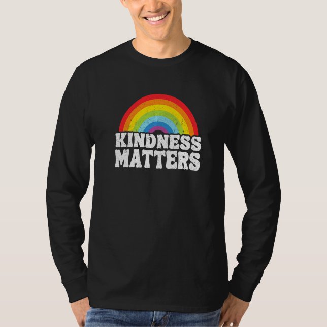 T-shirt Hippie Retro Teacher Anti Bullying Rainbow Kindnes (Devant)