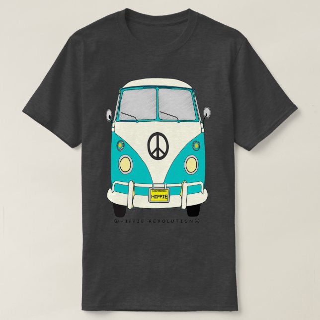 T-shirt Hippie Revolution Mer mousse (Design devant)