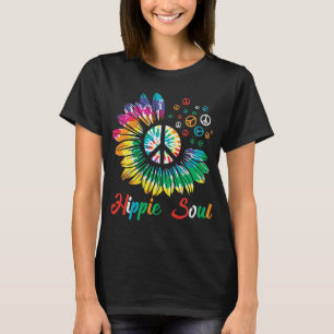 T-shirt hippie soul cravate die daise signe de paix