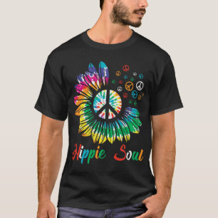 T-shirt Hippie-Soul-Tournesol-Tiedye-60s-