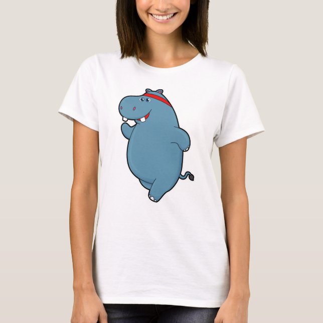 T-shirt Hippo à la course avec bandeau (Devant)
