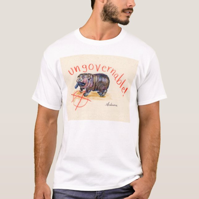 T-shirt Hippo anarchiste ingouvernable. L'inspiration de M (Devant)