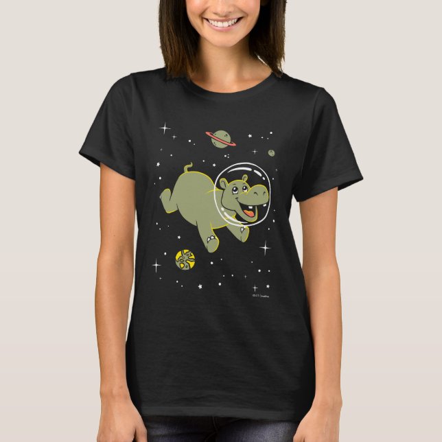 T-shirt Hippo Animaux Dans L'Espace (Devant)