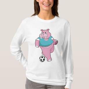 T-shirt Hippo as Soccer player with Soccer.PNG