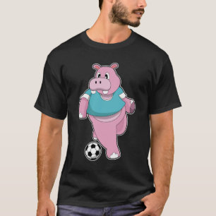 T-shirt Hippo as Soccer player with Soccer.PNG
