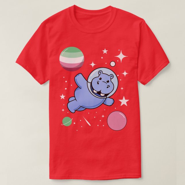 T-shirt Hippo Astronaut Abroseual Pride  (Design devant)