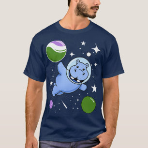 T-shirt Hippo Astronaut Genderqueer Pride