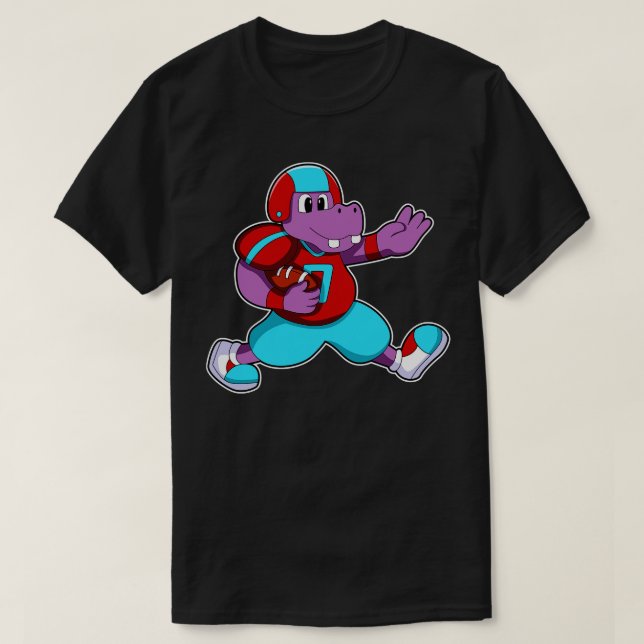 T-shirt Hippo au sport avec casque (Design devant)
