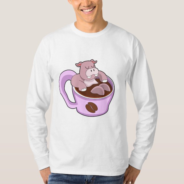 T-shirt Hippo avec la coupe du café (Devant)