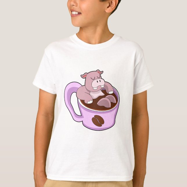 T-shirt Hippo avec la coupe du café (Devant)
