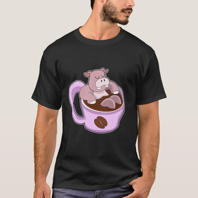T-shirt Hippo avec la coupe du café (Devant)