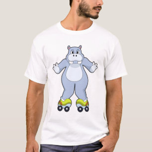 T-shirt Hippo avec patins à rouleaux