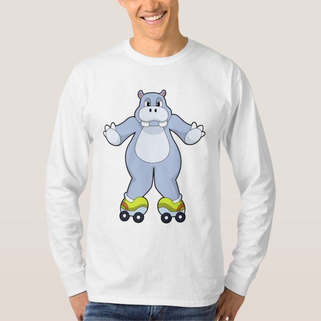 T-shirt Hippo avec patins à rouleaux (Devant)