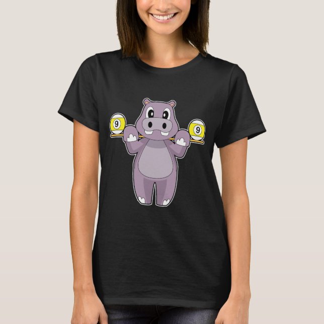 T-shirt Hippo Billiards Cue Sports (Devant)