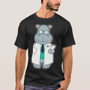 T-shirt Hippo comme docteur avec la fumée