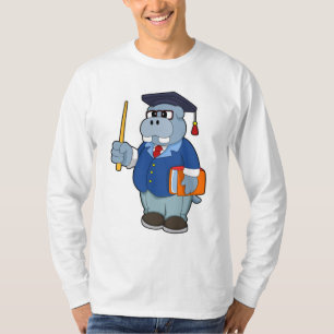 T-shirt Hippo comme professeur avec livre