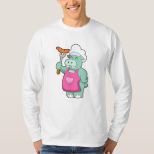 T-shirt Hippo cuisiner avec des saucisses