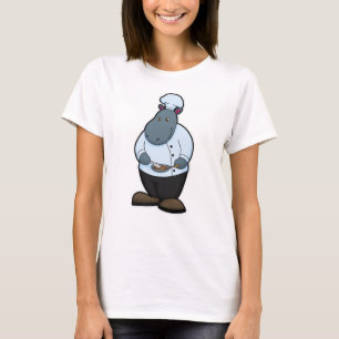 T-shirt Hippo cuisiner avec la Pan